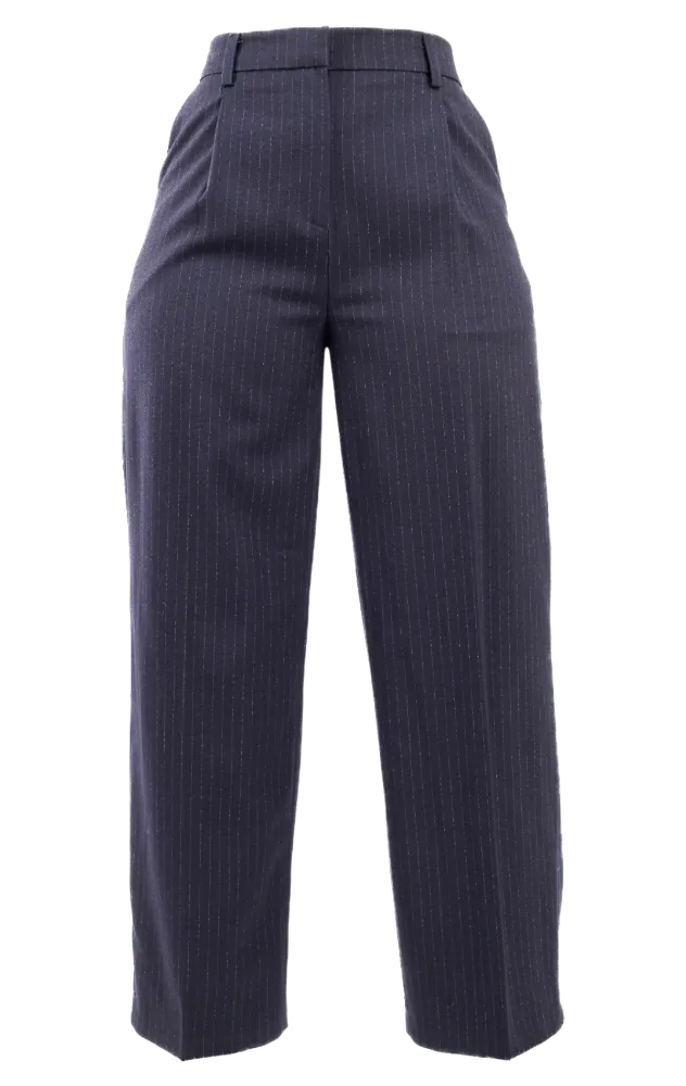 Classic Pinstripe Pants - Navy