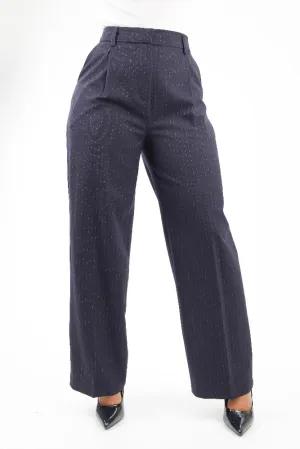 Classic Pinstripe Pants - Navy