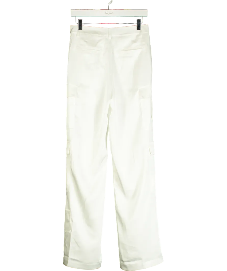 Cloeys White Satin Cargo Trouser UK S