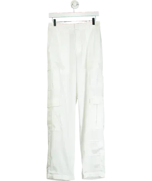 Cloeys White Satin Cargo Trouser UK S