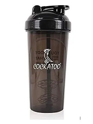 Cockatoo CS-01 Stainless Steel BPA-free Shaker Bottle (Black, 700ml )