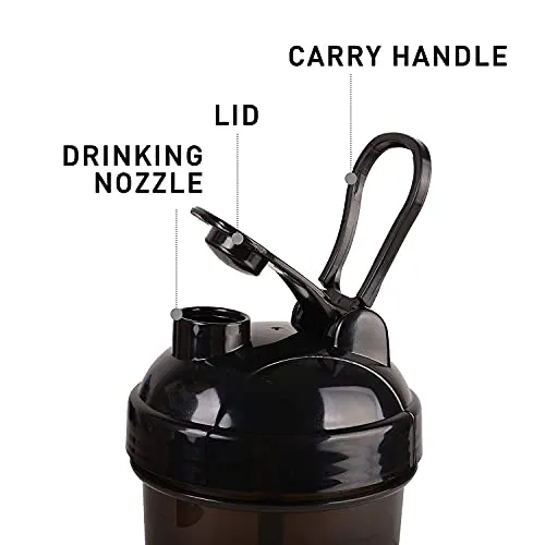 Cockatoo CS-01 Stainless Steel BPA-free Shaker Bottle (Black, 700ml )