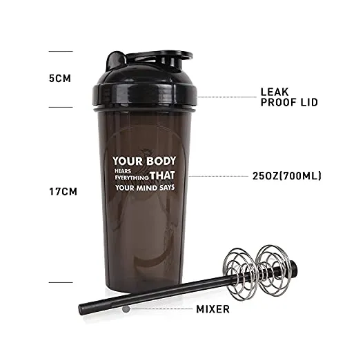 Cockatoo CS-01 Stainless Steel BPA-free Shaker Bottle (Black, 700ml )