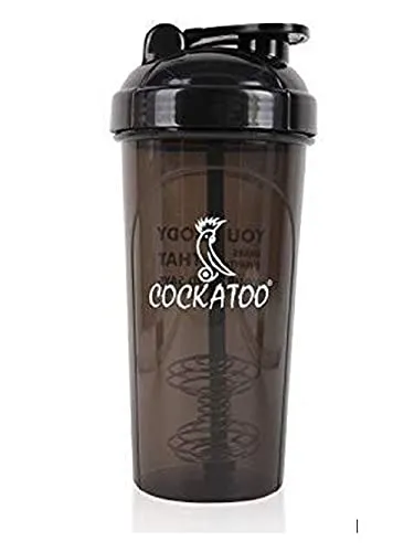 Cockatoo CS-01 Stainless Steel BPA-free Shaker Bottle (Black, 700ml )