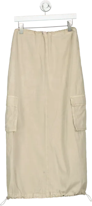Collusion Beige Maxi Utility Cargo Skirt UK 8