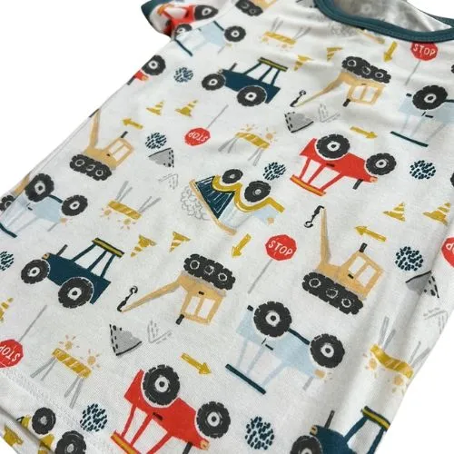 Construction Short Sleeve Bamboo Pajama Set