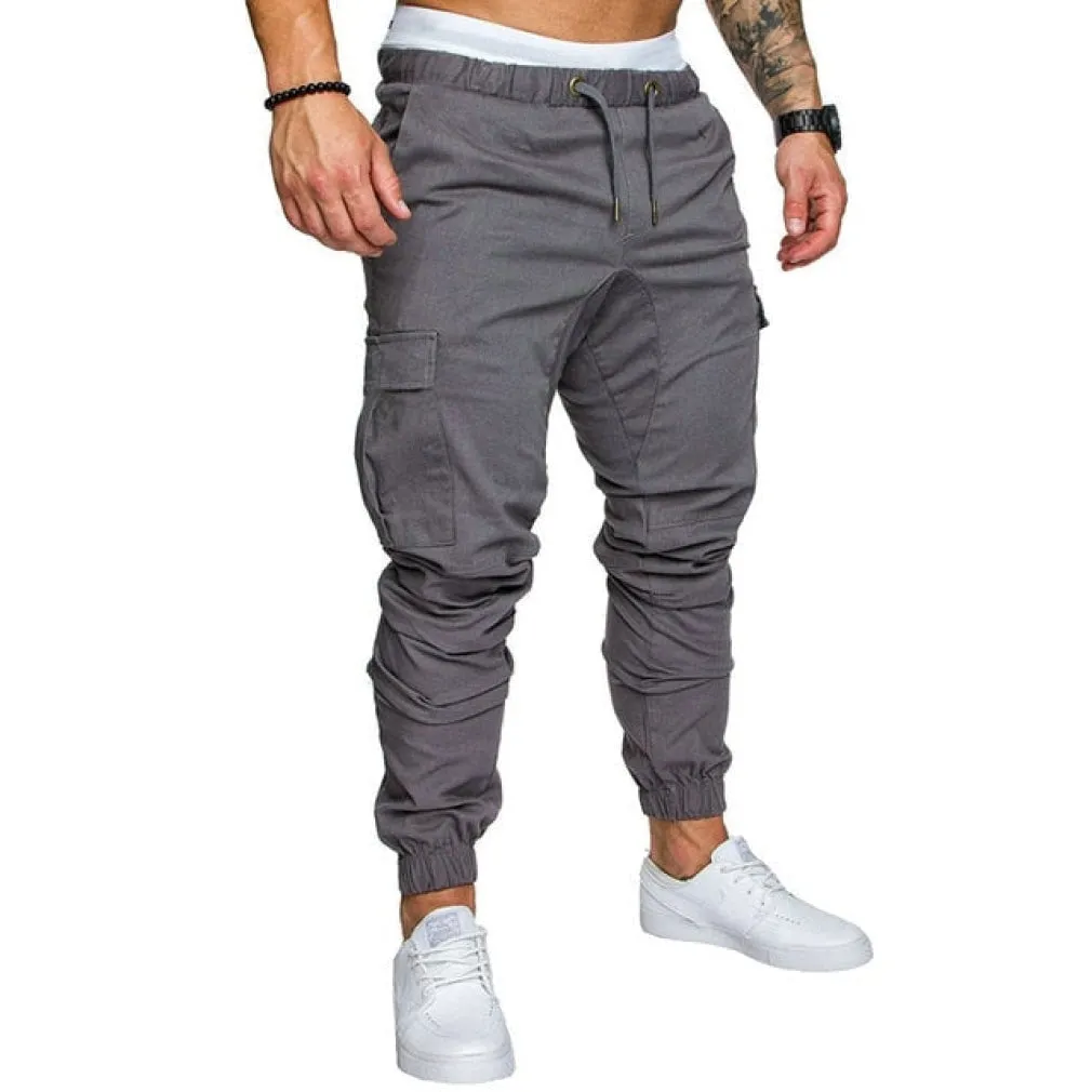 ContiNent 33 Autumn Men Pants Hip Hop Harem Joggers Pants Trousers Mens Joggers Solid Multi-pocket Pants Sweatpants M-4XL