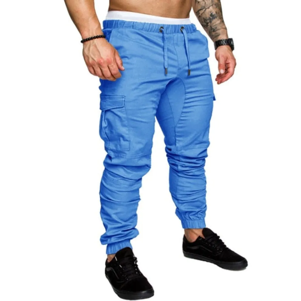 ContiNent 33 Autumn Men Pants Hip Hop Harem Joggers Pants Trousers Mens Joggers Solid Multi-pocket Pants Sweatpants M-4XL