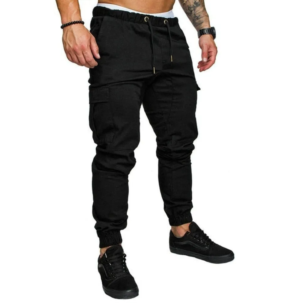 ContiNent 33 Autumn Men Pants Hip Hop Harem Joggers Pants Trousers Mens Joggers Solid Multi-pocket Pants Sweatpants M-4XL