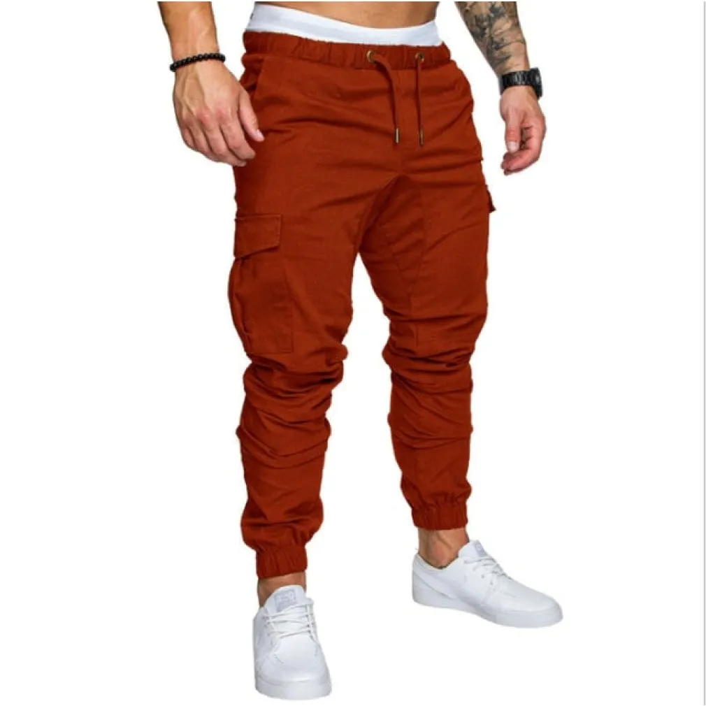 ContiNent 33 Autumn Men Pants Hip Hop Harem Joggers Pants Trousers Mens Joggers Solid Multi-pocket Pants Sweatpants M-4XL