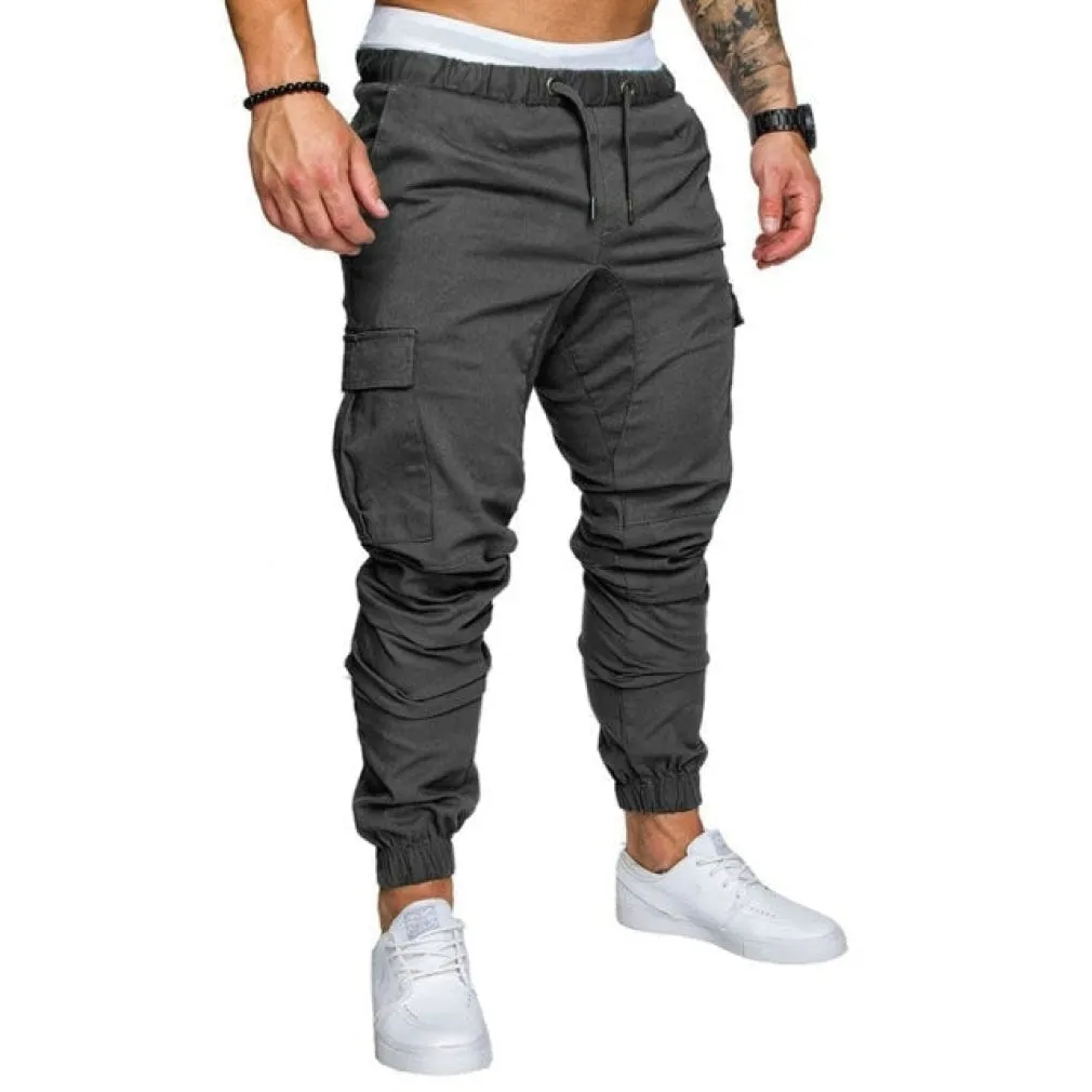 ContiNent 33 Autumn Men Pants Hip Hop Harem Joggers Pants Trousers Mens Joggers Solid Multi-pocket Pants Sweatpants M-4XL