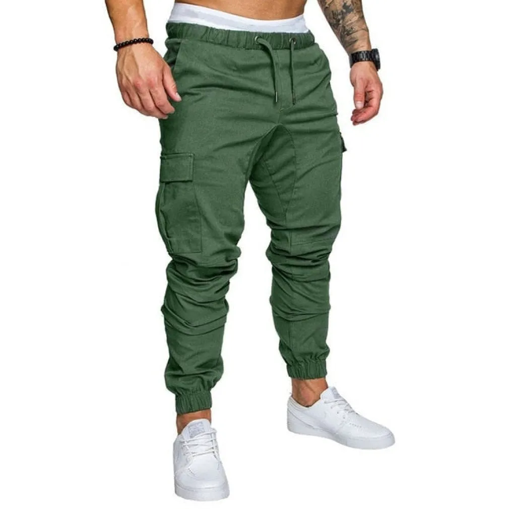 ContiNent 33 Autumn Men Pants Hip Hop Harem Joggers Pants Trousers Mens Joggers Solid Multi-pocket Pants Sweatpants M-4XL