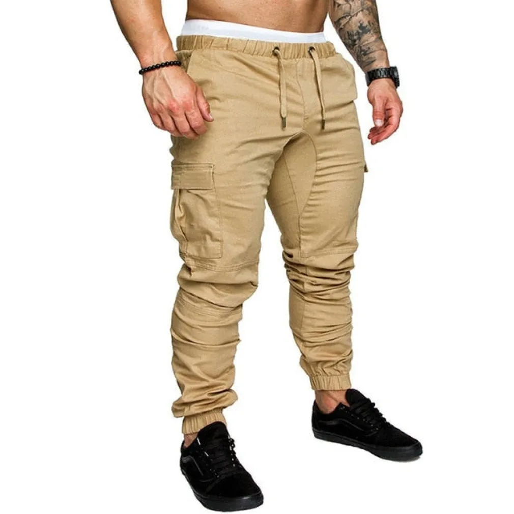 ContiNent 33 Autumn Men Pants Hip Hop Harem Joggers Pants Trousers Mens Joggers Solid Multi-pocket Pants Sweatpants M-4XL