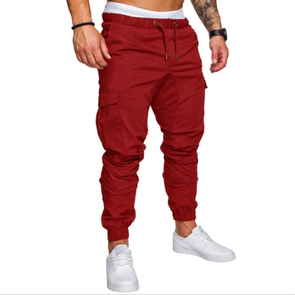 ContiNent 33 Autumn Men Pants Hip Hop Harem Joggers Pants Trousers Mens Joggers Solid Multi-pocket Pants Sweatpants M-4XL