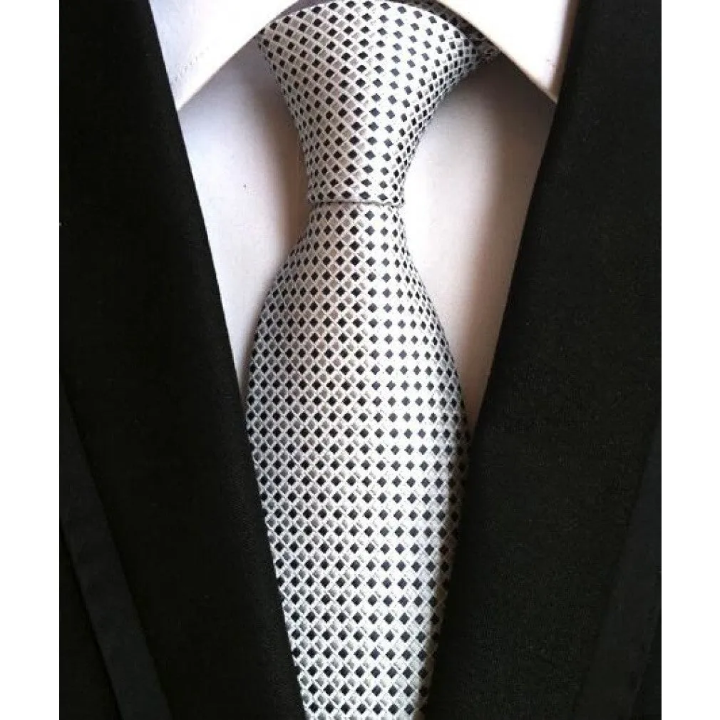 ContiNent 33 Fashion Neckties Classic Men's Stripe Yellow Navy Blue Wedding Ties Jacquard Woven 100% Silk Men Solid Tie Polka Dots Neck Ties