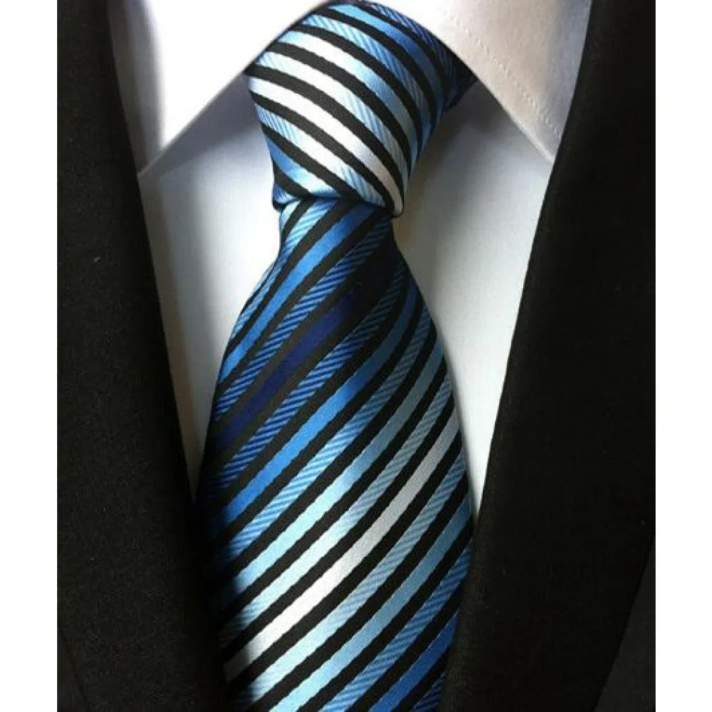 ContiNent 33 Fashion Neckties Classic Men's Stripe Yellow Navy Blue Wedding Ties Jacquard Woven 100% Silk Men Solid Tie Polka Dots Neck Ties
