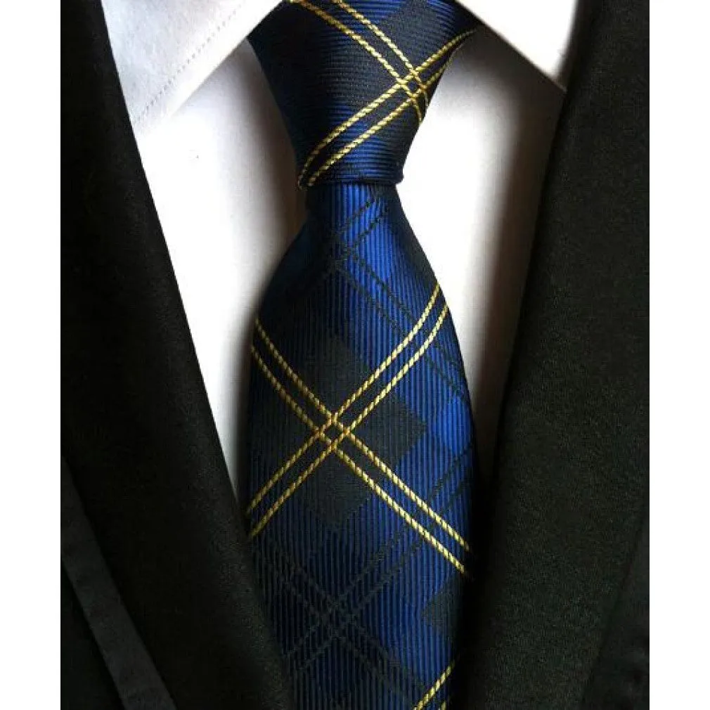 ContiNent 33 Fashion Neckties Classic Men's Stripe Yellow Navy Blue Wedding Ties Jacquard Woven 100% Silk Men Solid Tie Polka Dots Neck Ties