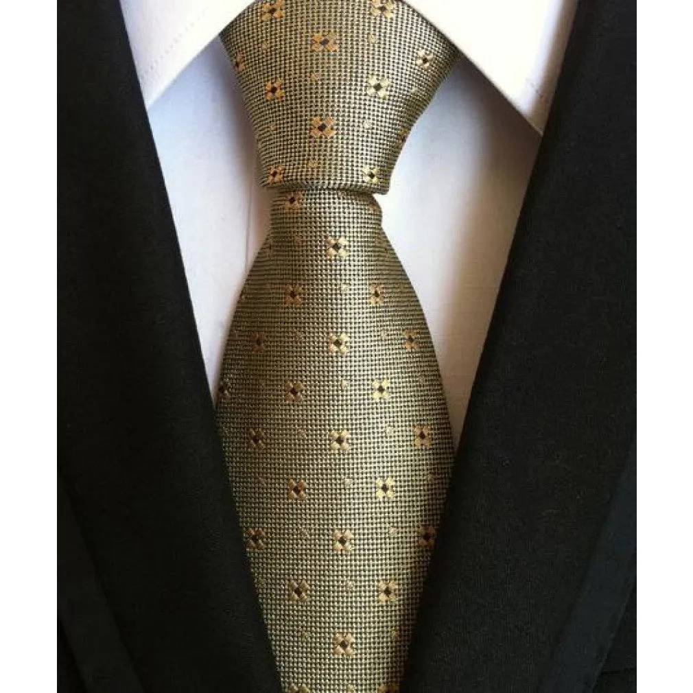 ContiNent 33 Fashion Neckties Classic Men's Stripe Yellow Navy Blue Wedding Ties Jacquard Woven 100% Silk Men Solid Tie Polka Dots Neck Ties