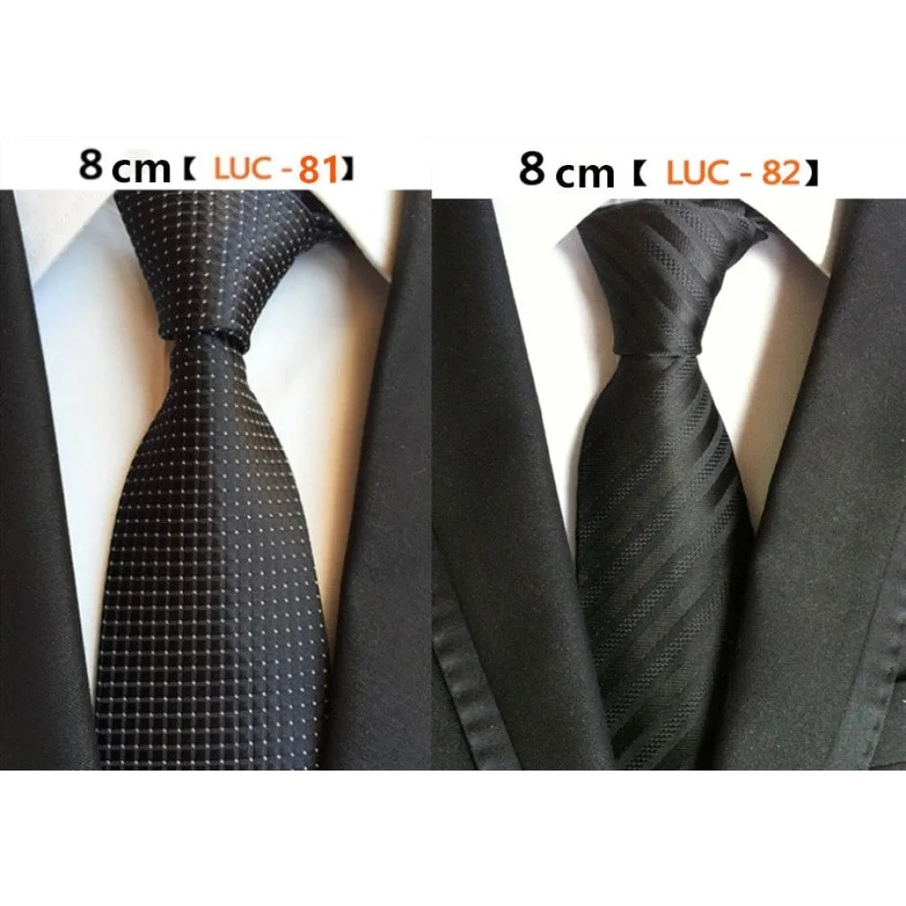 ContiNent 33 Fashion Neckties Classic Men's Stripe Yellow Navy Blue Wedding Ties Jacquard Woven 100% Silk Men Solid Tie Polka Dots Neck Ties