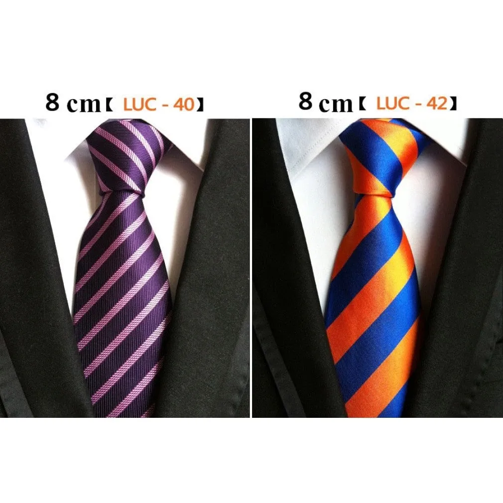 ContiNent 33 Fashion Neckties Classic Men's Stripe Yellow Navy Blue Wedding Ties Jacquard Woven 100% Silk Men Solid Tie Polka Dots Neck Ties