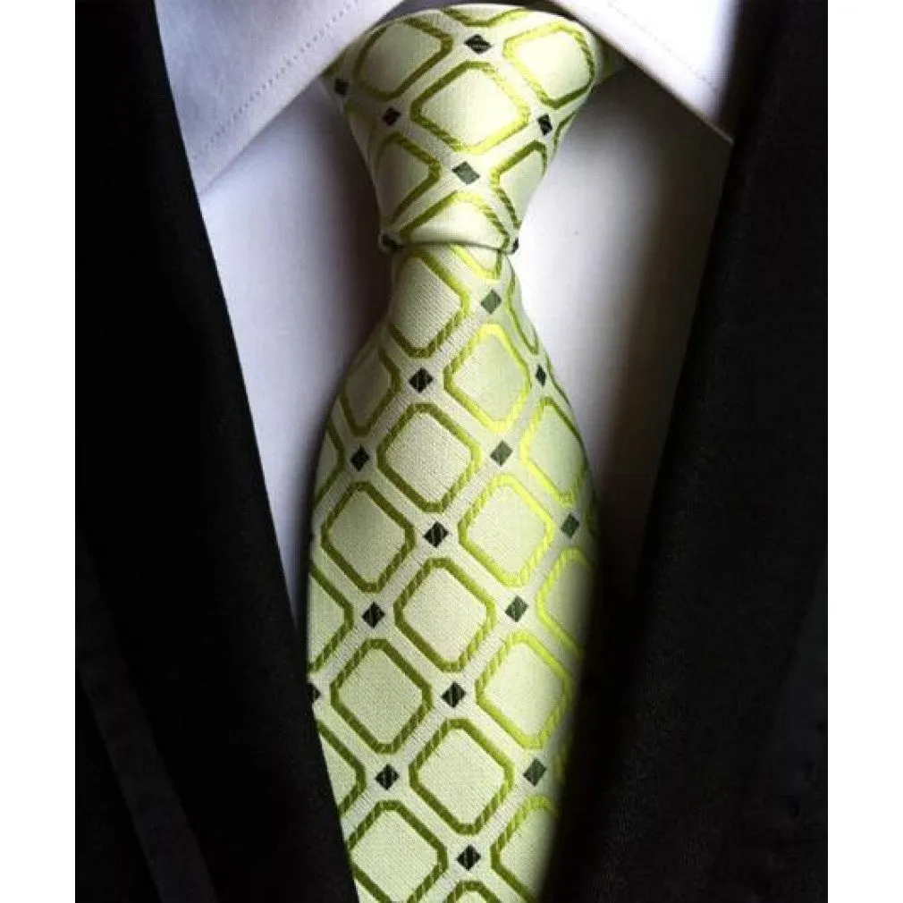 ContiNent 33 Fashion Neckties Classic Men's Stripe Yellow Navy Blue Wedding Ties Jacquard Woven 100% Silk Men Solid Tie Polka Dots Neck Ties