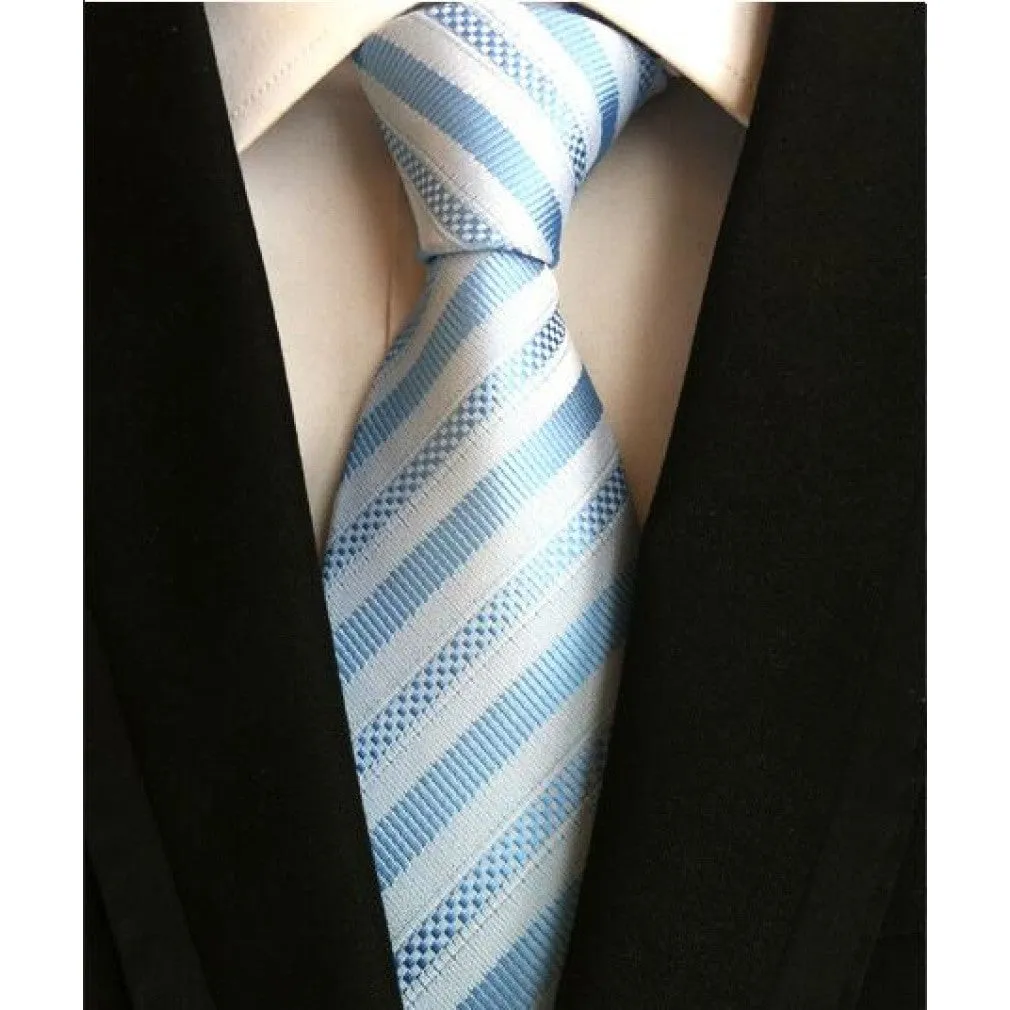 ContiNent 33 Fashion Neckties Classic Men's Stripe Yellow Navy Blue Wedding Ties Jacquard Woven 100% Silk Men Solid Tie Polka Dots Neck Ties