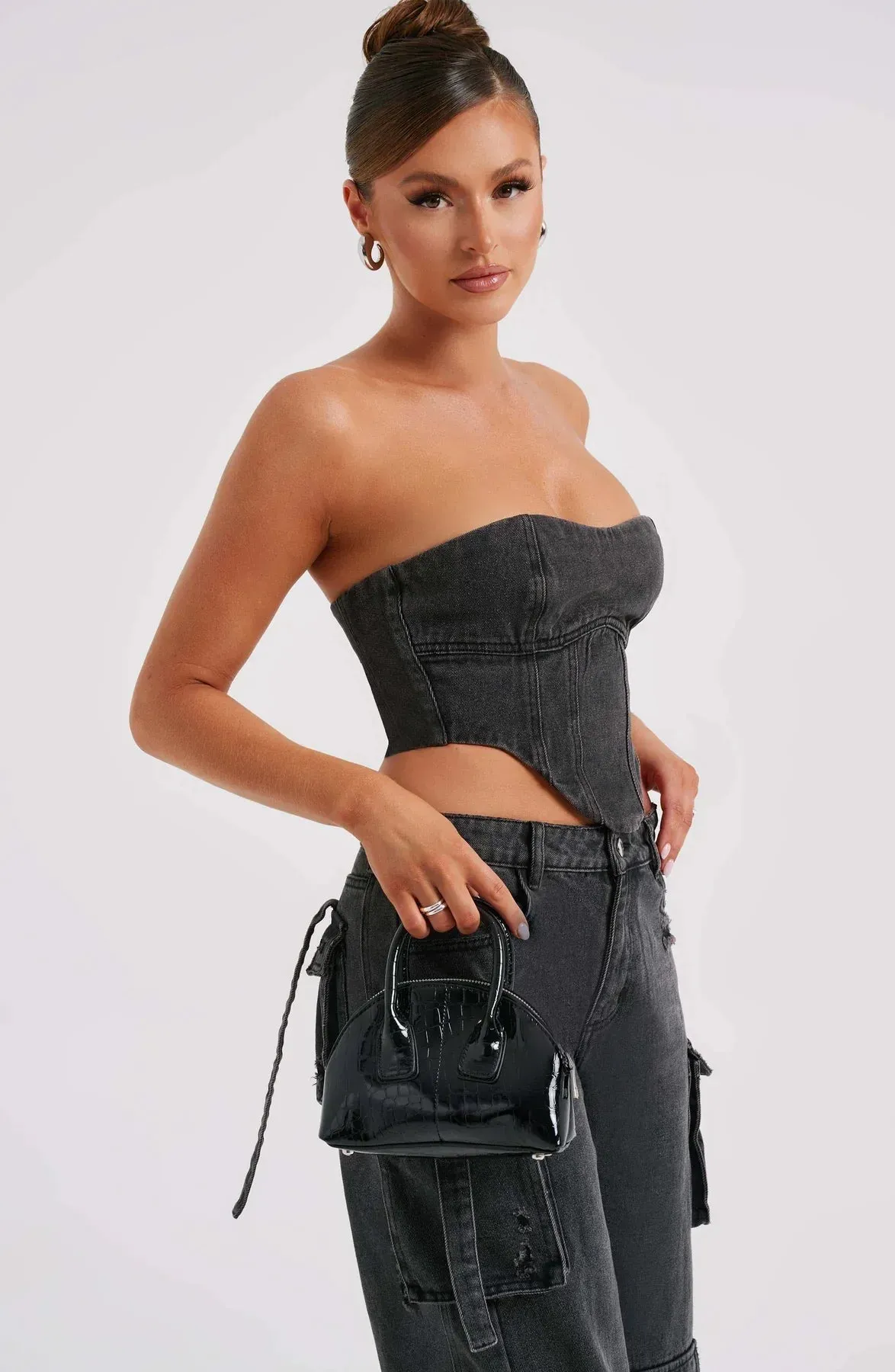 Demy | Denim corset and Cargo pants set