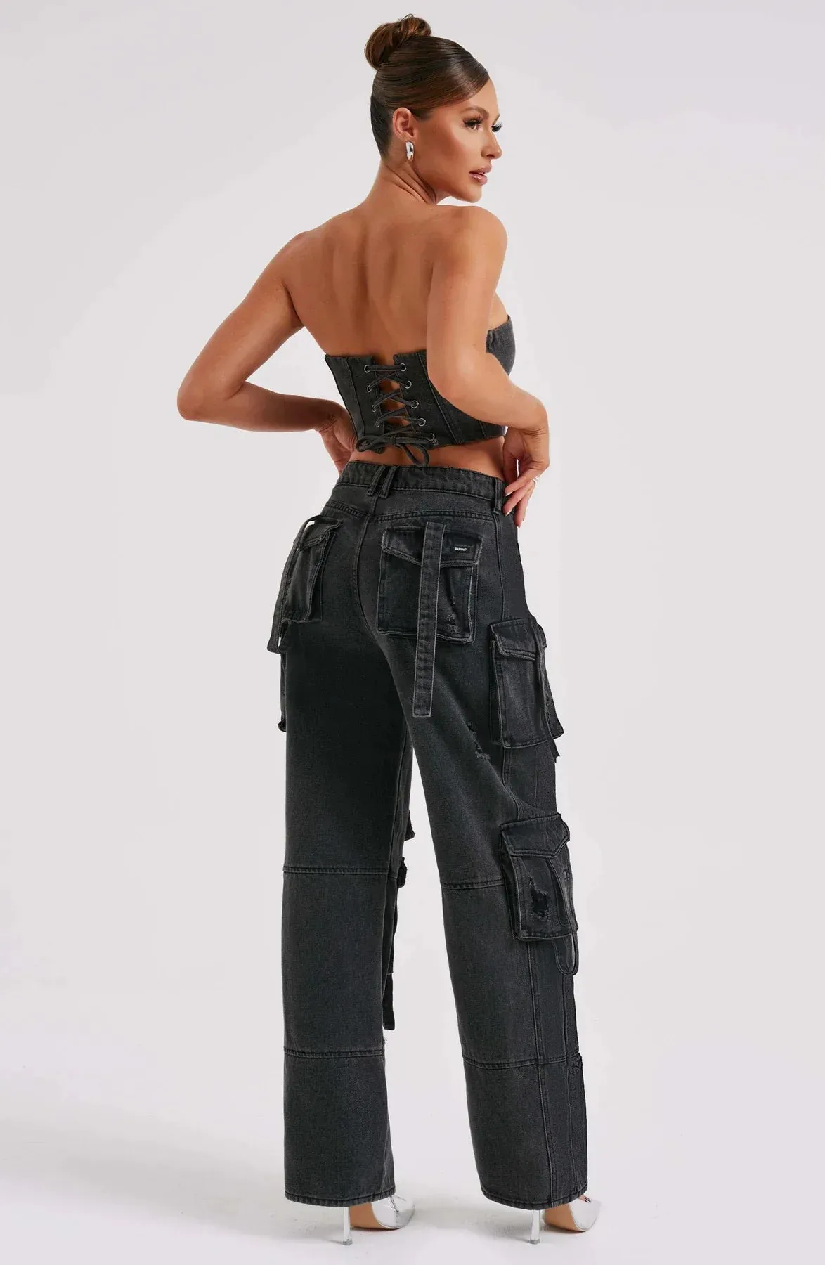 Demy | Denim corset and Cargo pants set