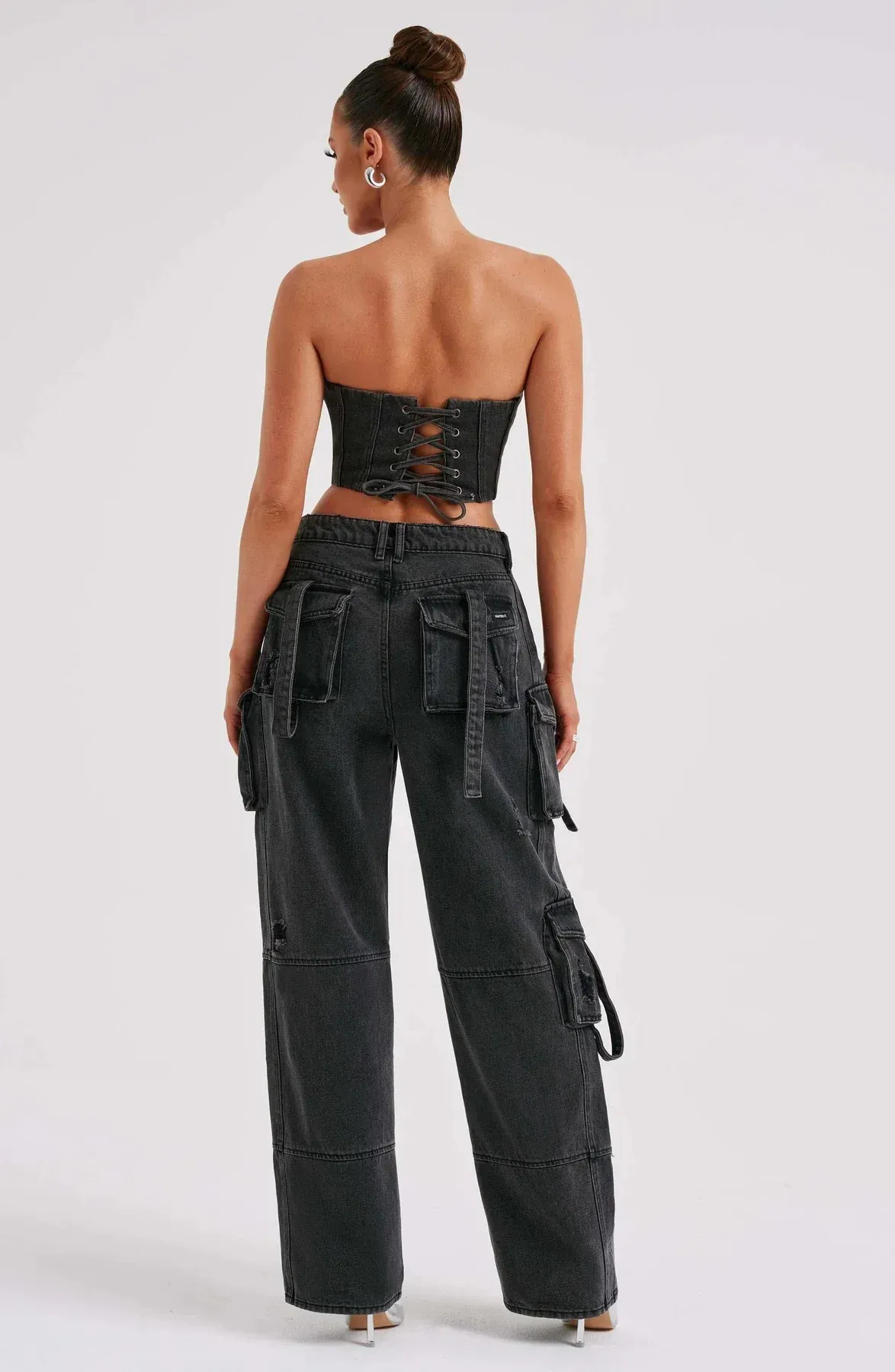 Demy | Denim corset and Cargo pants set