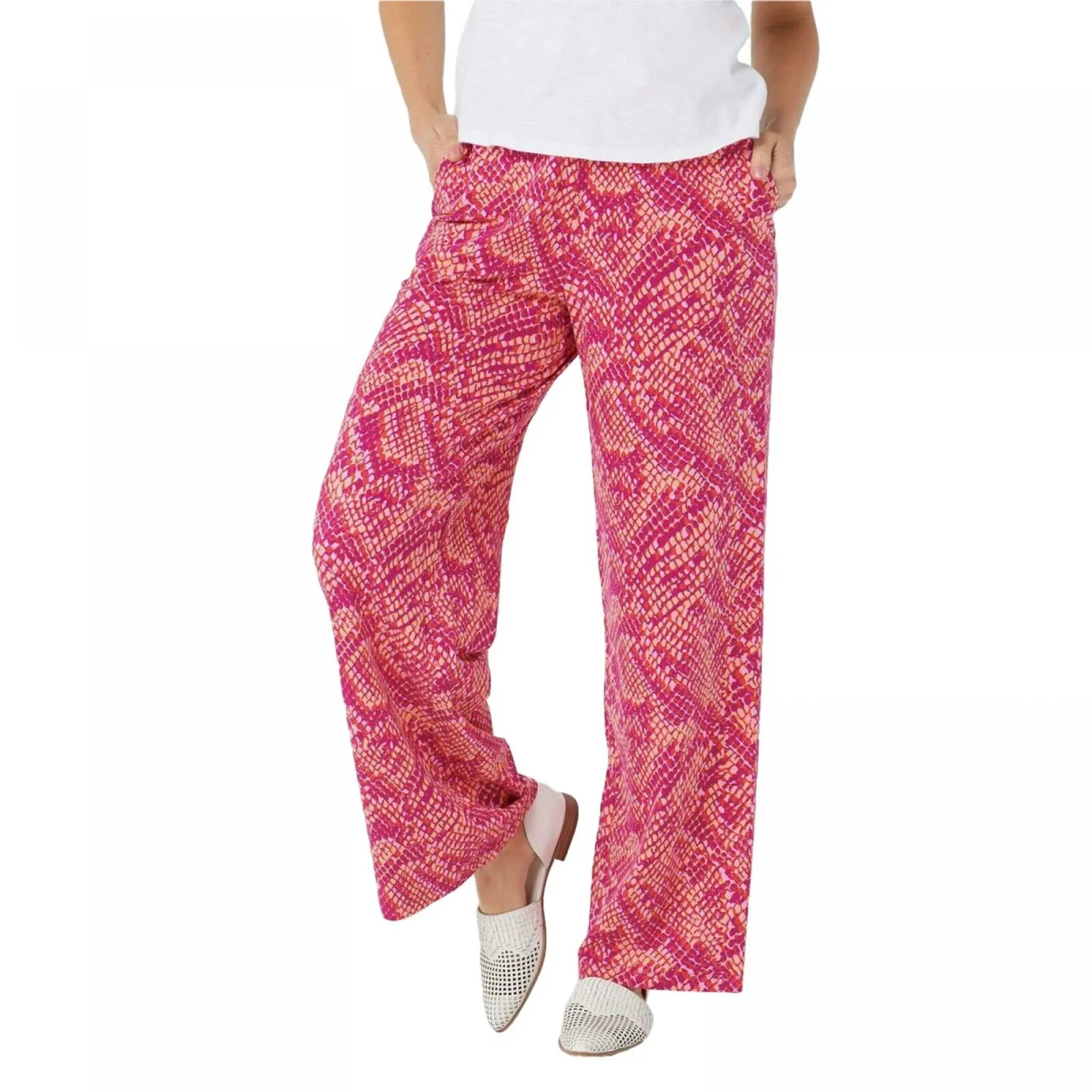 Denim & Co. Women's Petite Pull On Wide Leg Knit Beach Pants