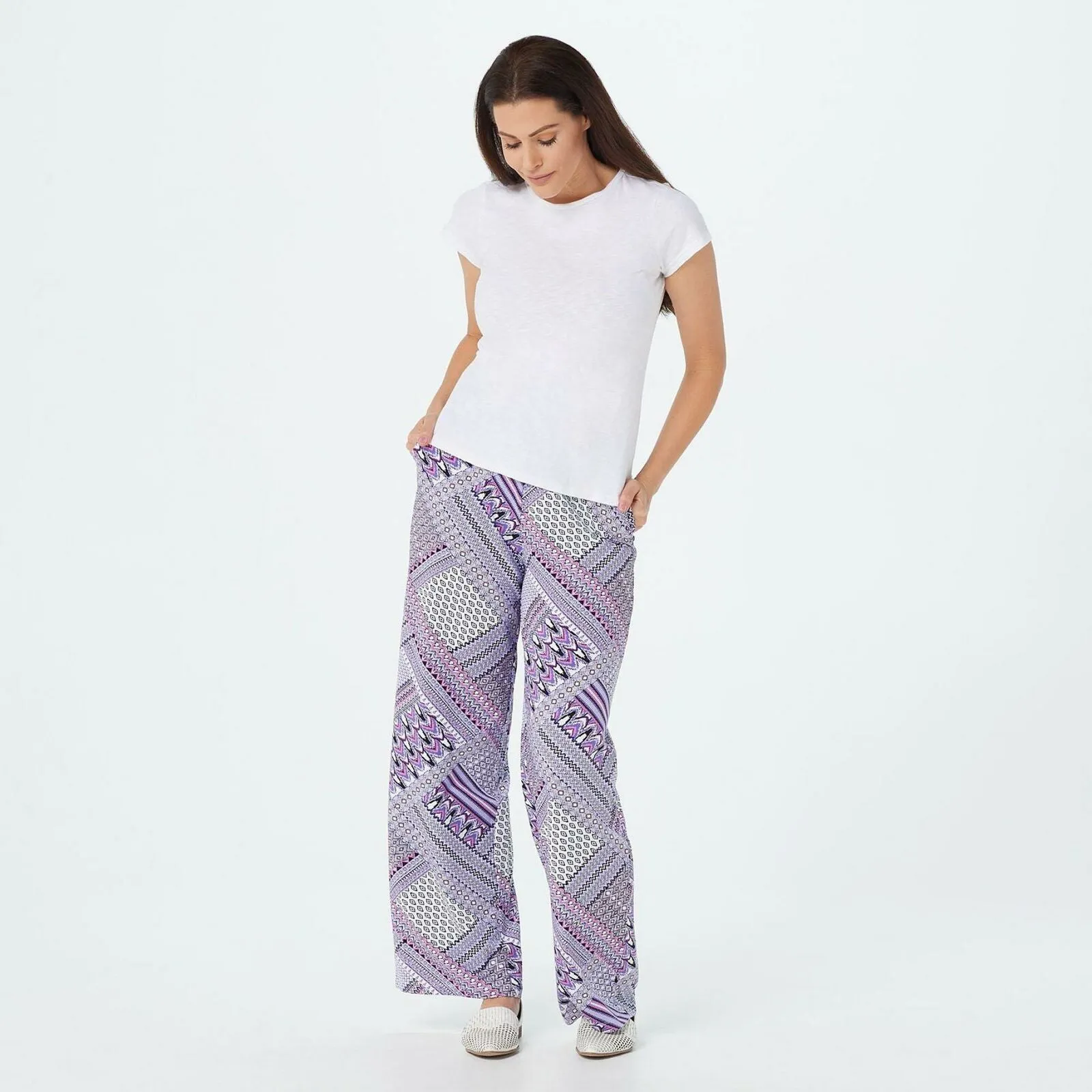 Denim & Co. Women's Pull On Wide Leg Beach Pants