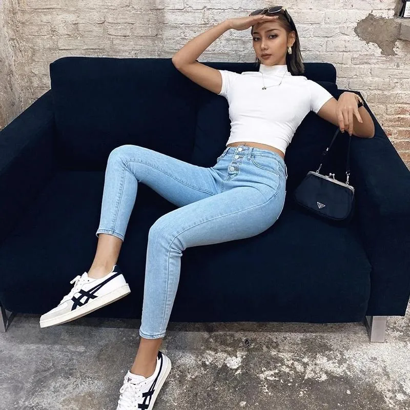 Denim Pencil Pants