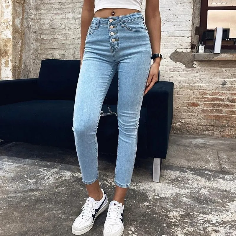 Denim Pencil Pants