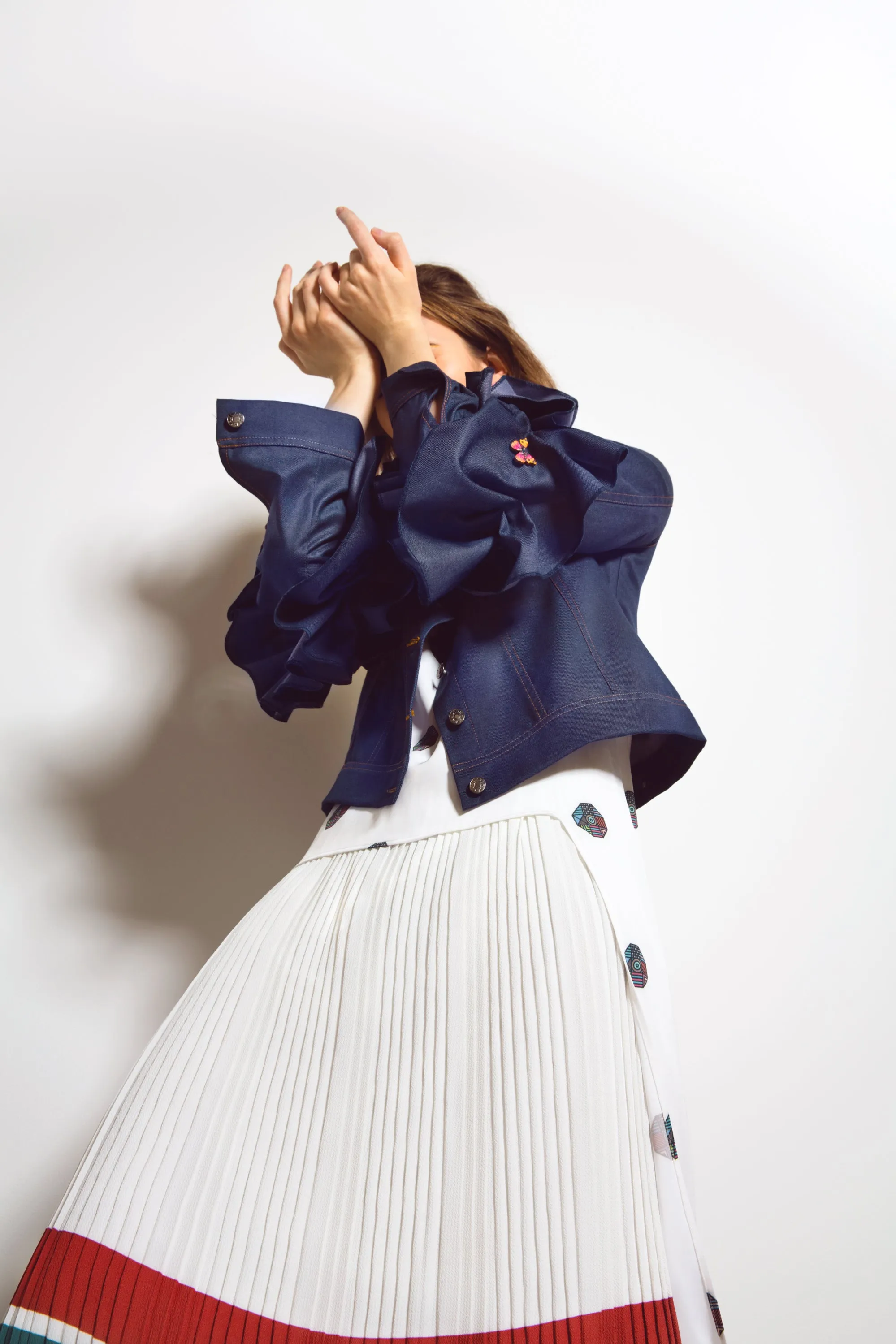 Denim Ruffled Jacket