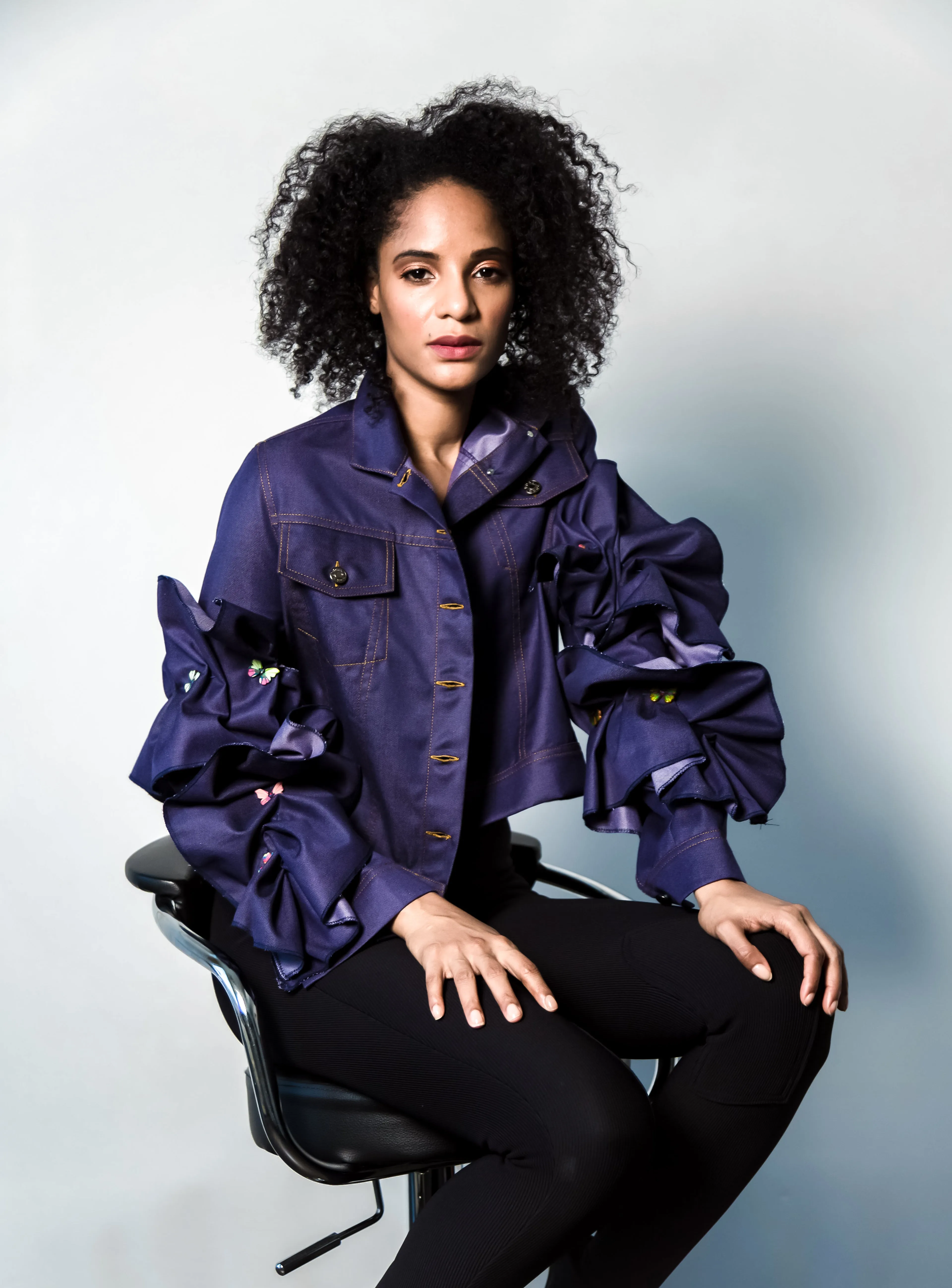 Denim Ruffled Jacket