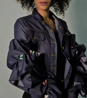 Denim Ruffled Jacket