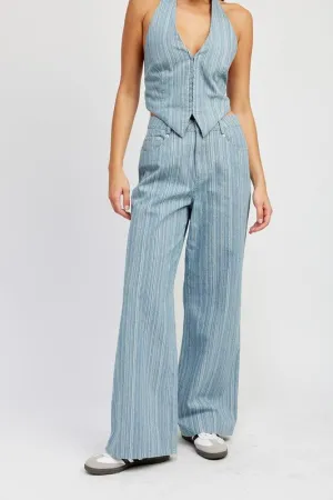 Denim Two Piece Set - Pants