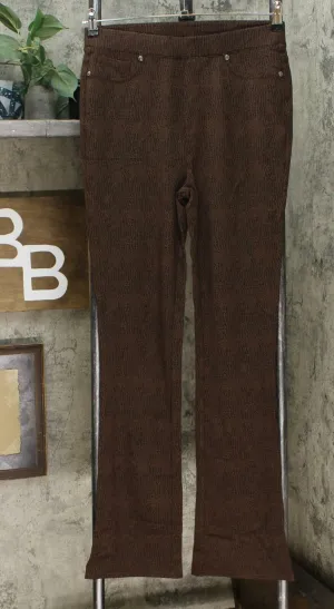 DG2 by Diane Gilman Pull On Stretch Ponte Boot Cut Pants Espresso Small Tall