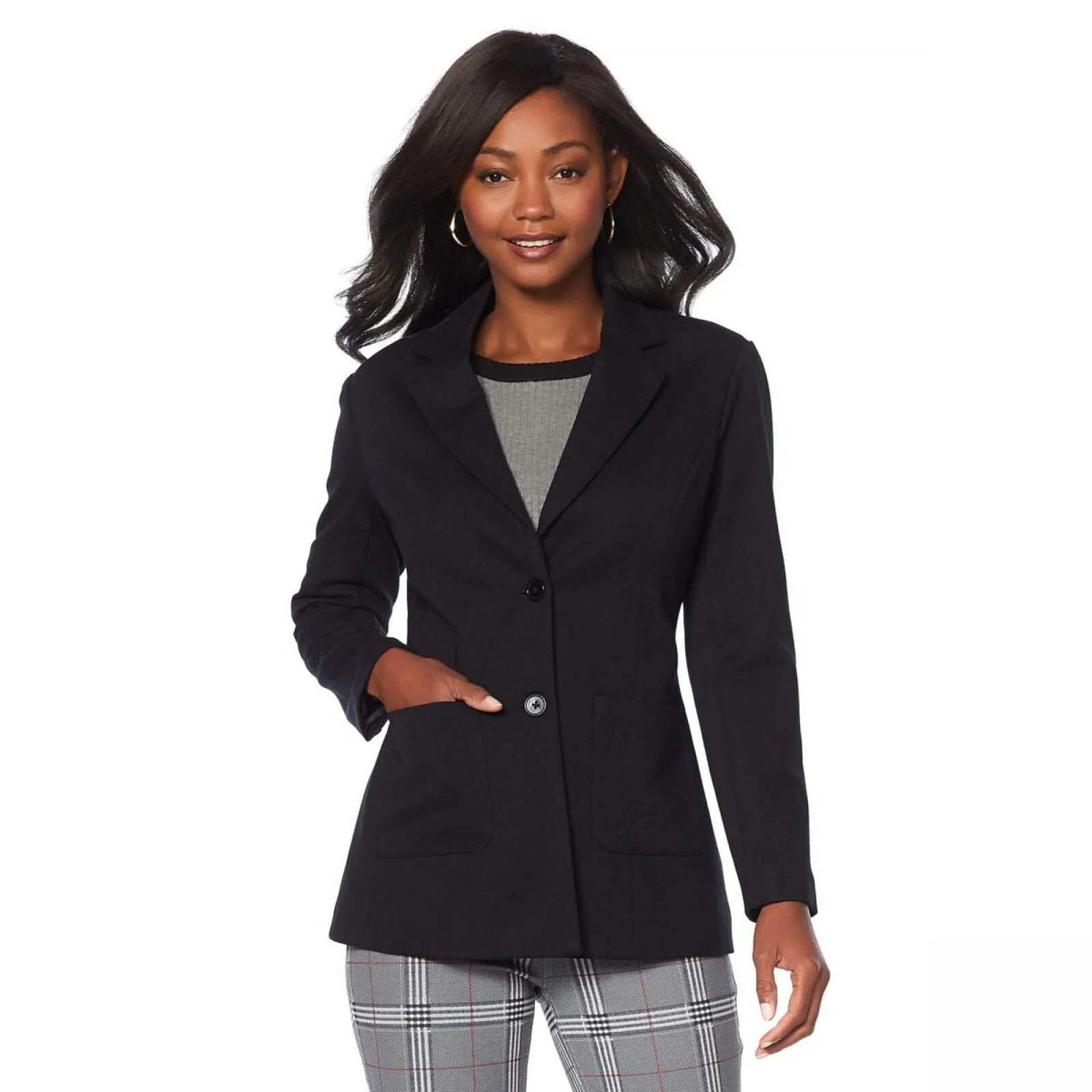 DG2 by Diane Gilman Women's Classic Stretch Ponte Knit Blazer