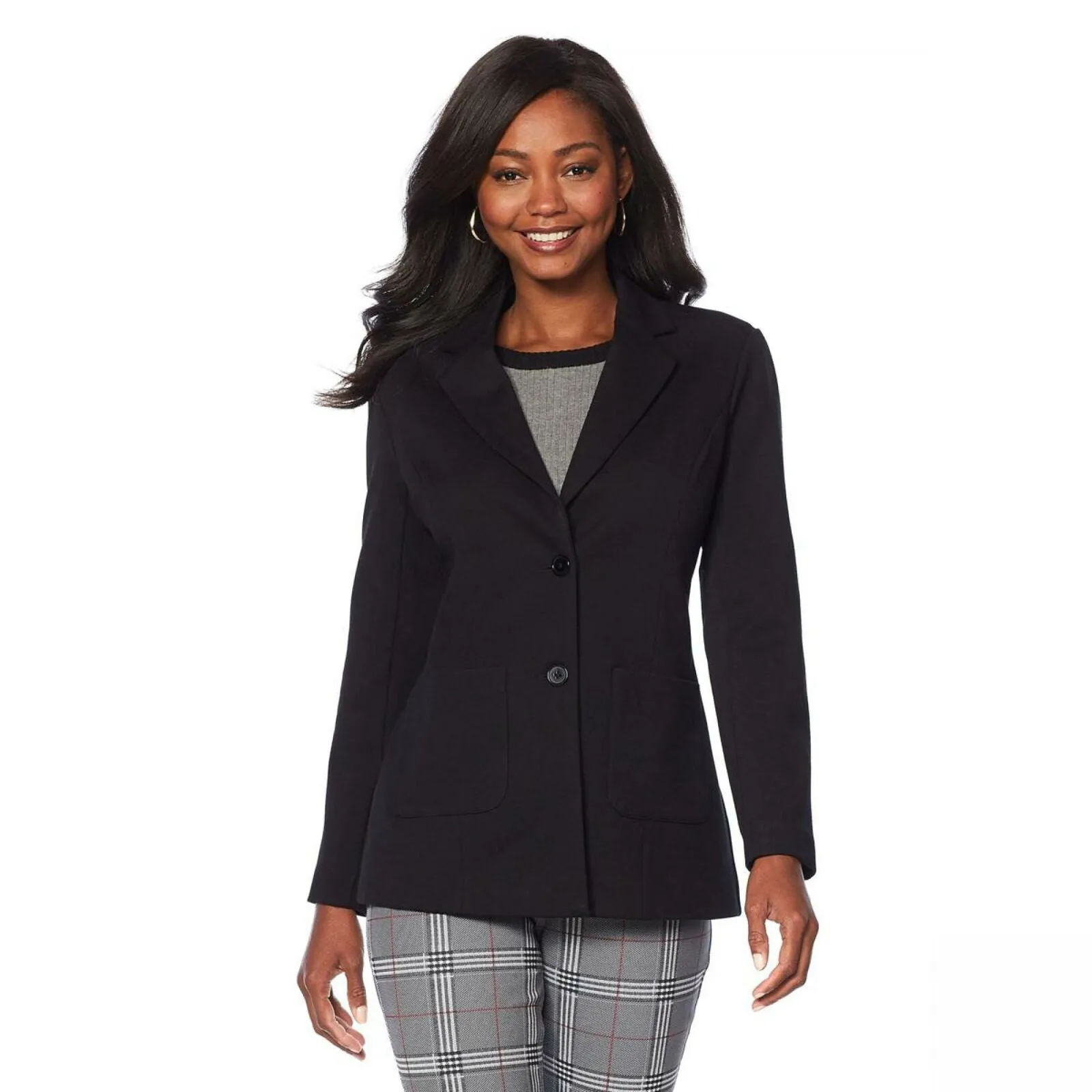 DG2 by Diane Gilman Women's Classic Stretch Ponte Knit Blazer