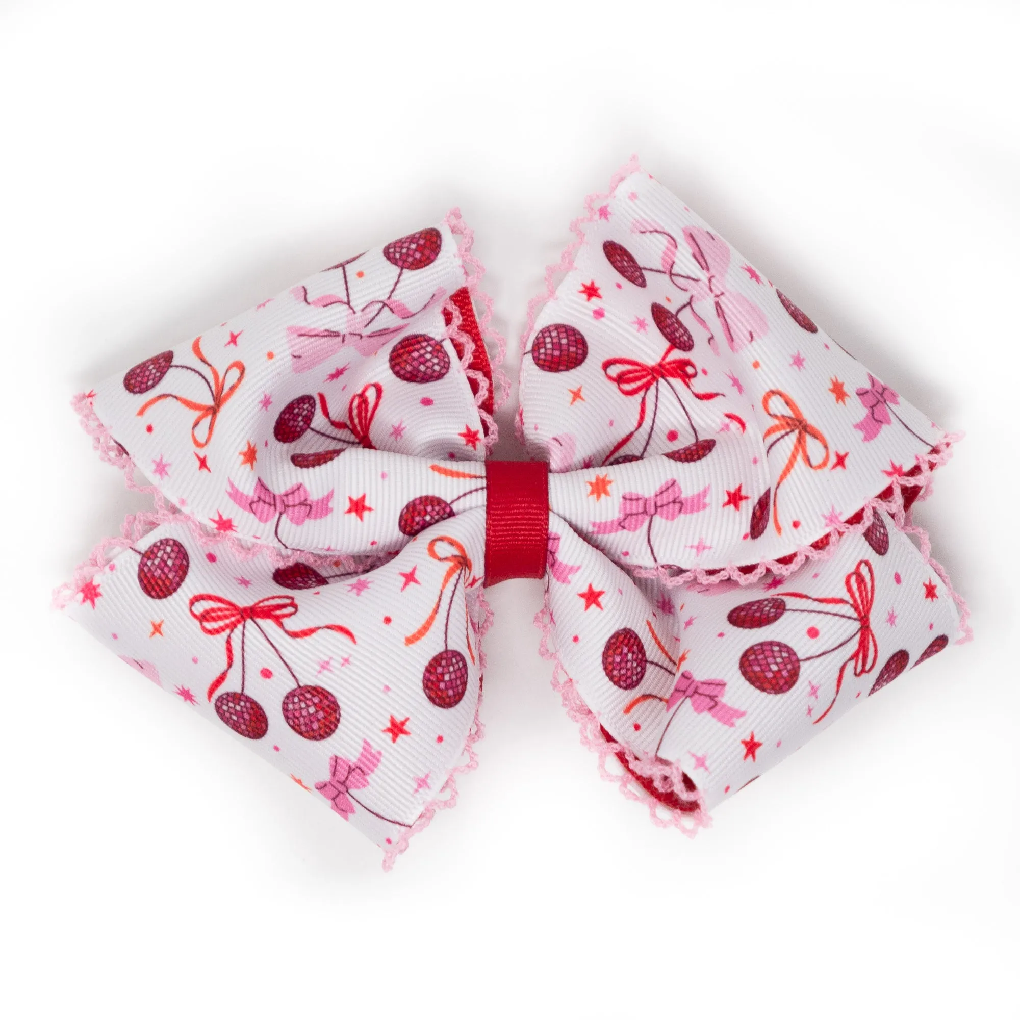 Disco Bows with Pink Moonstitch