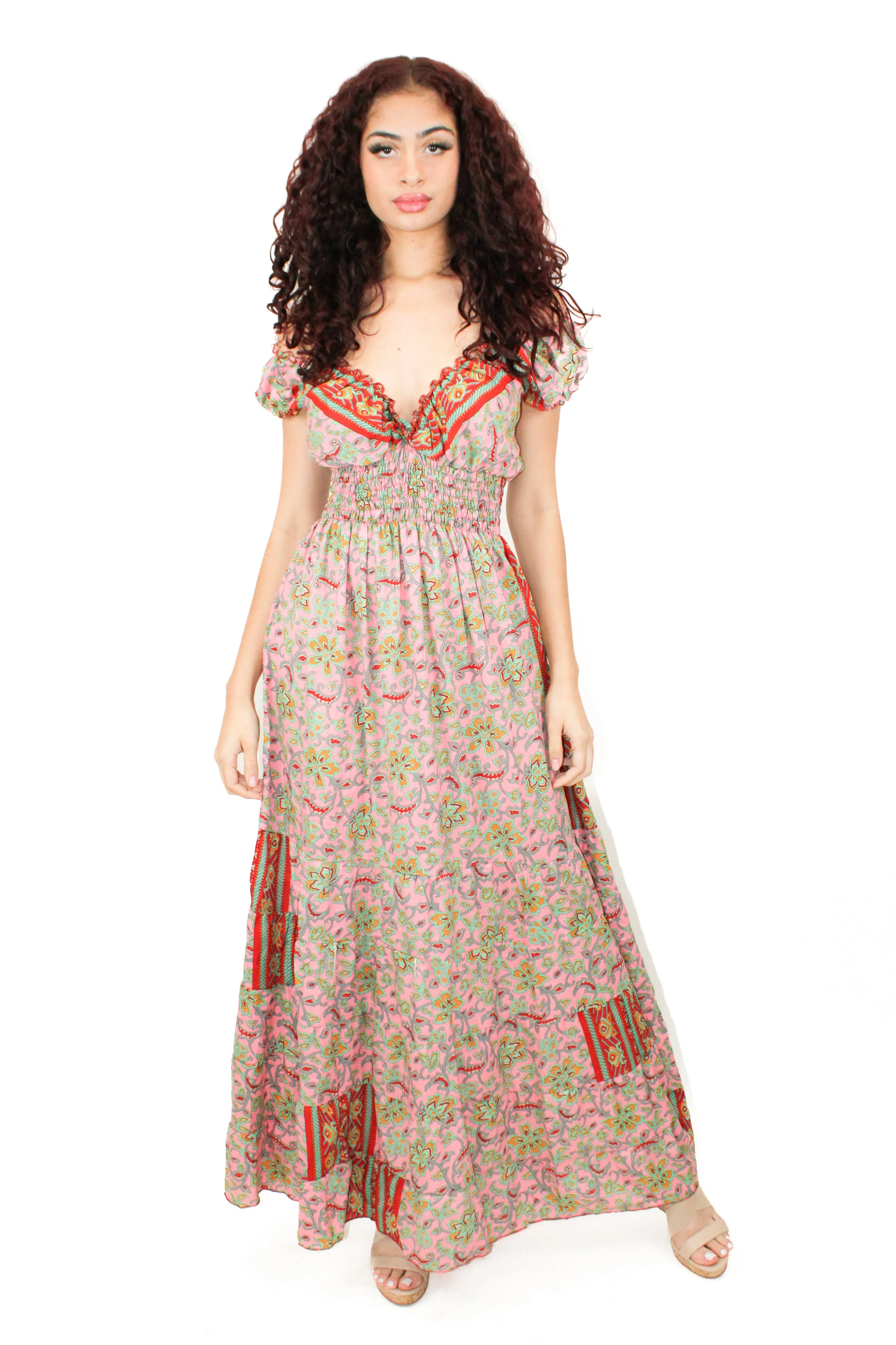 DK-5062S / 7091 Dress in Pink Mix