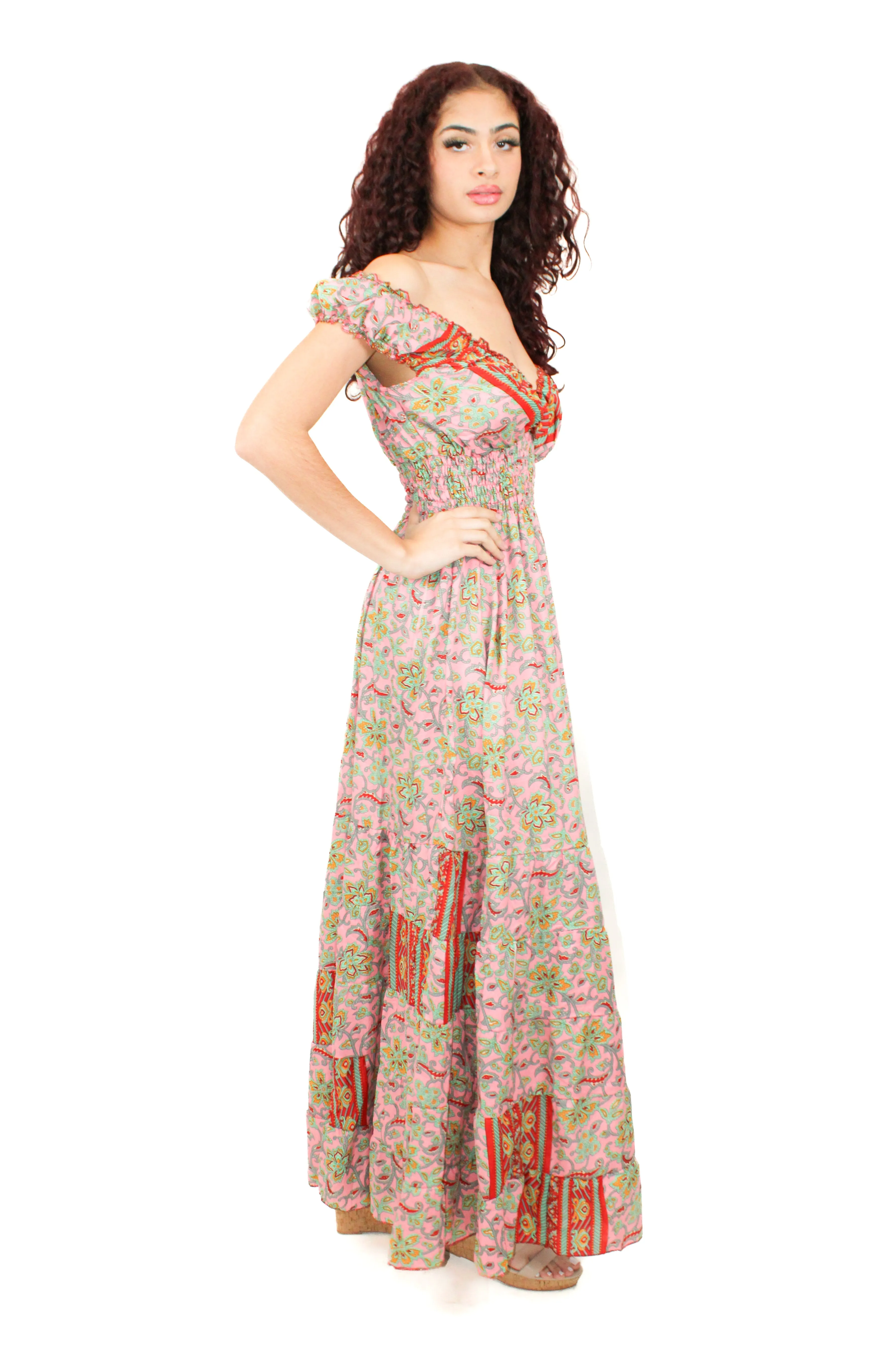 DK-5062S / 7091 Dress in Pink Mix