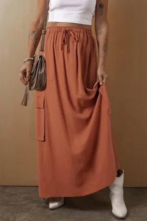 Dropping Dimes Skirt w/ Pockets- Caramel