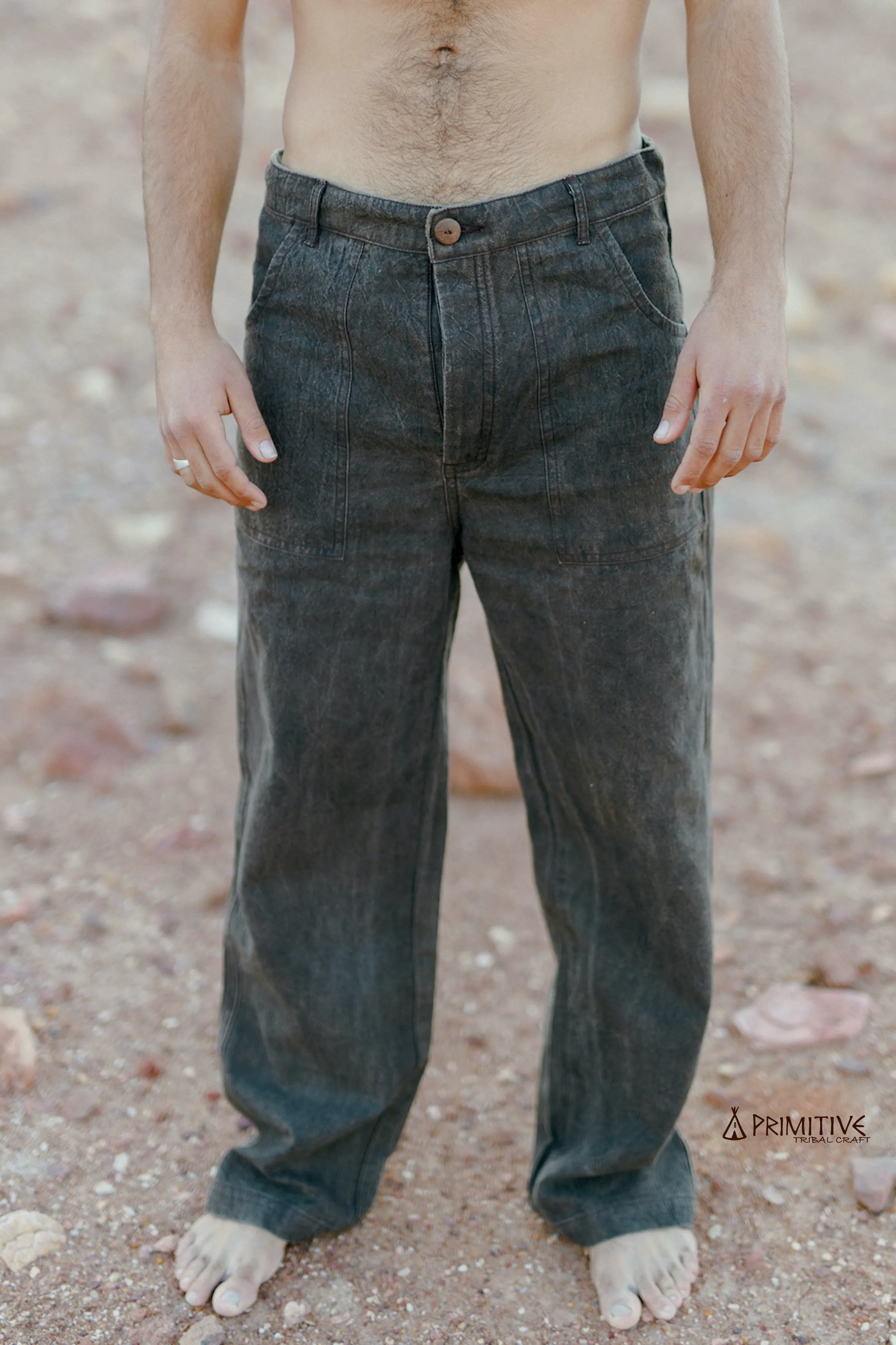 Earthy Hemp Outfit ⋙⋙ Hemp Wool Pullover   Straight Pants ⋙ Herbal Dye Brown