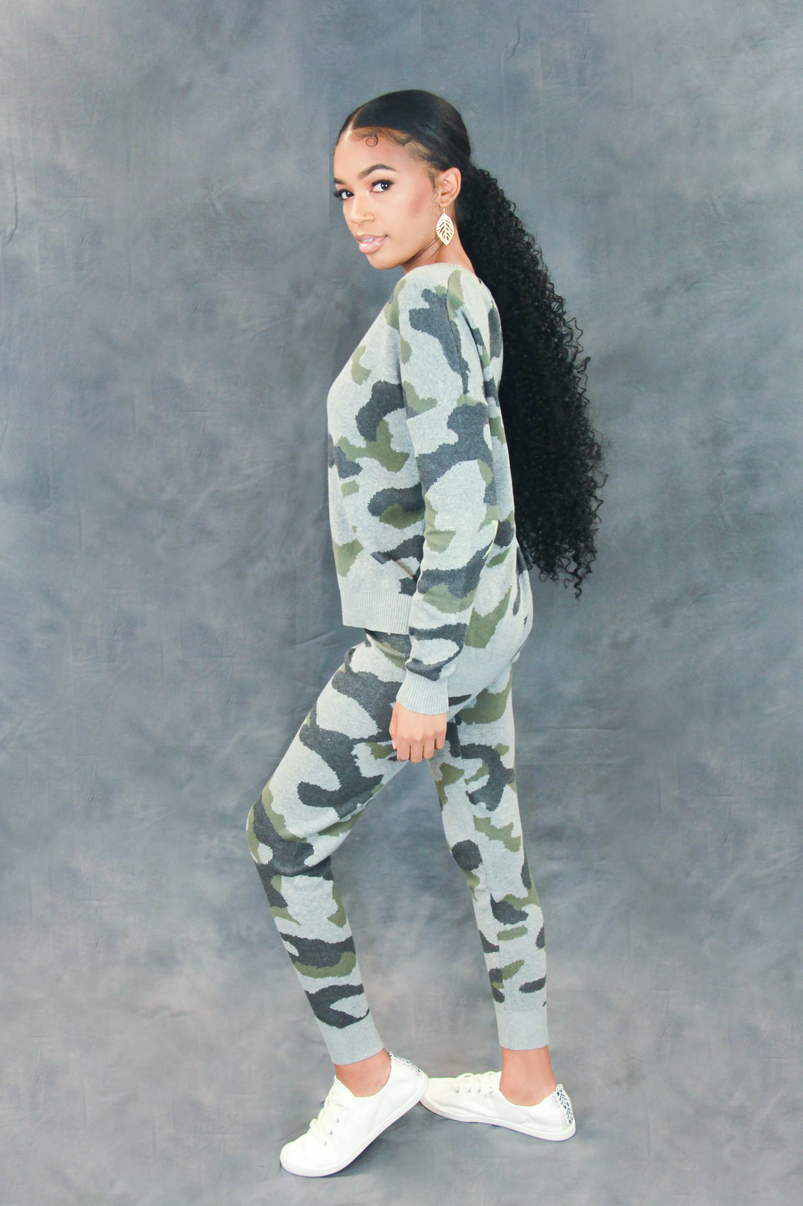 Everly Knit Camo Set