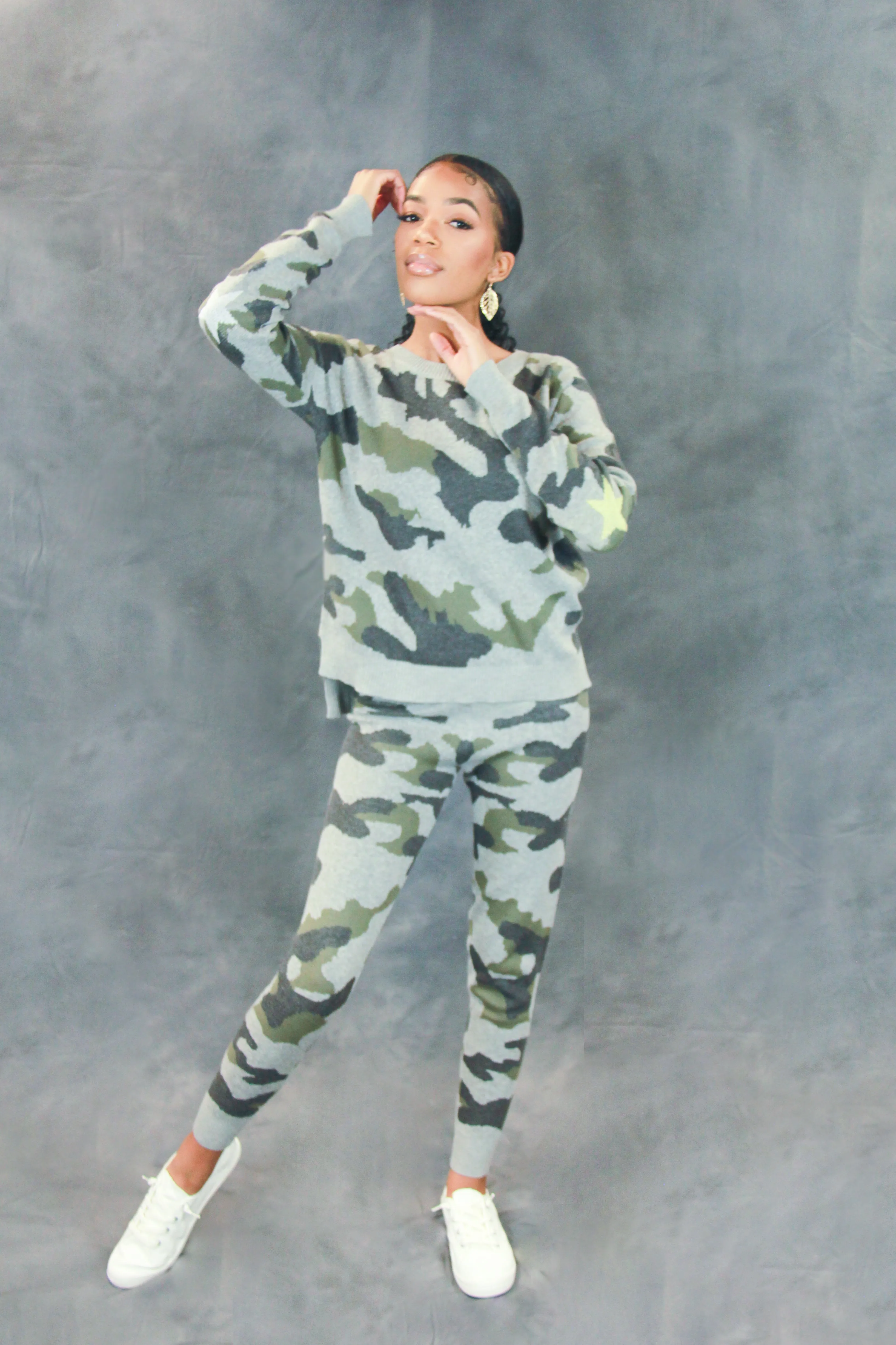 Everly Knit Camo Set