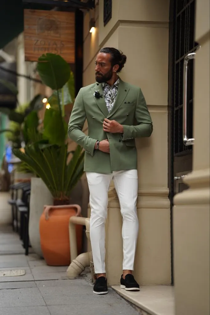 Evo Green Slim Fit Combination Suit for Every Occasion
