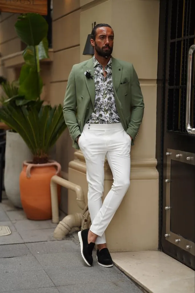 Evo Green Slim Fit Combination Suit for Every Occasion
