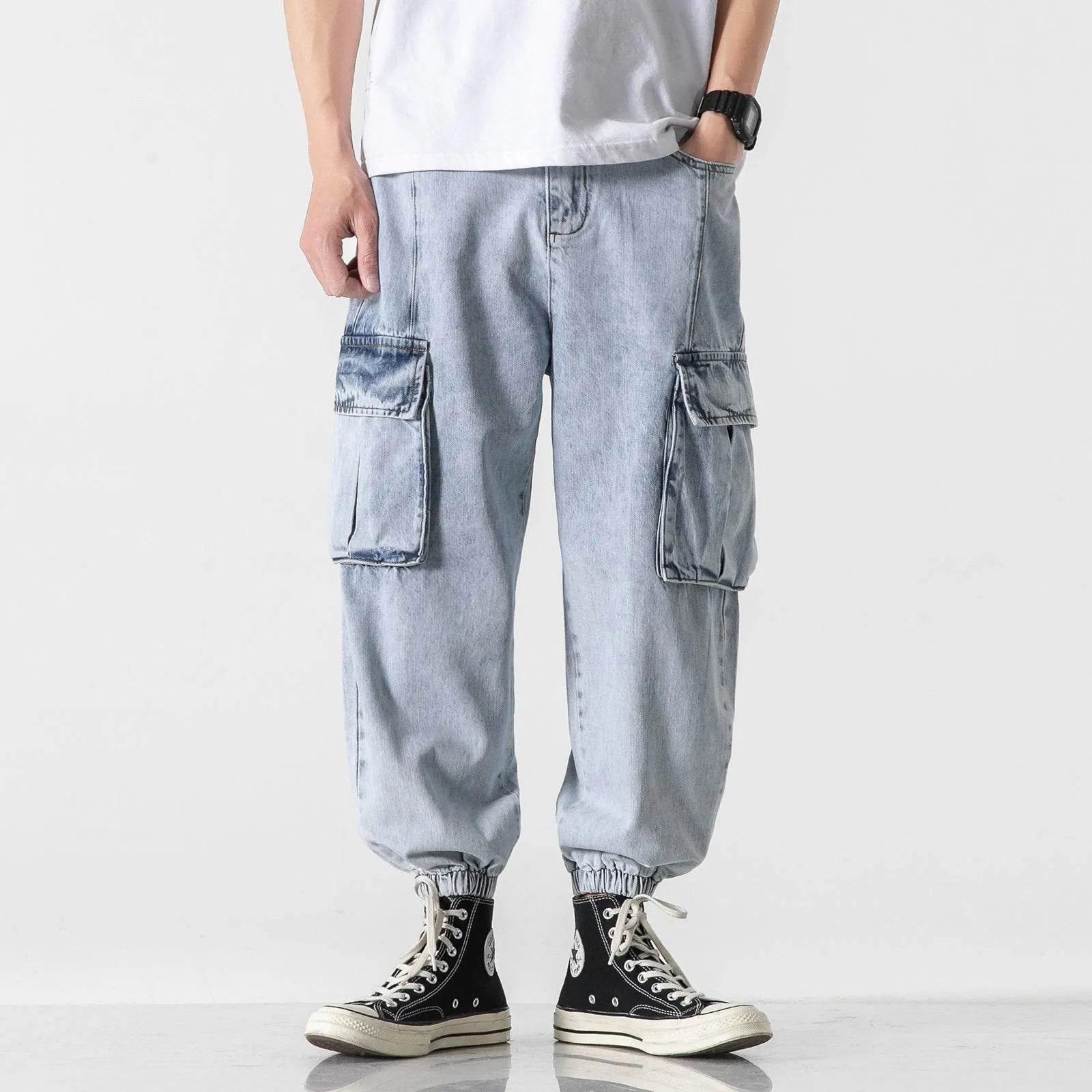 Fashionable Multi-pocket Cargo Jeans
